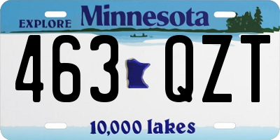 MN license plate 463QZT