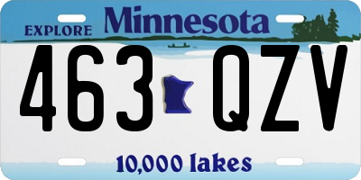 MN license plate 463QZV