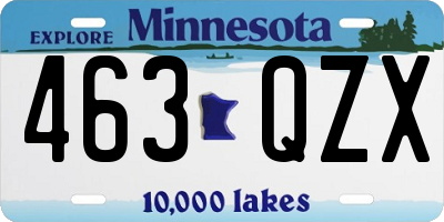 MN license plate 463QZX