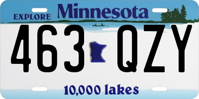 MN license plate 463QZY