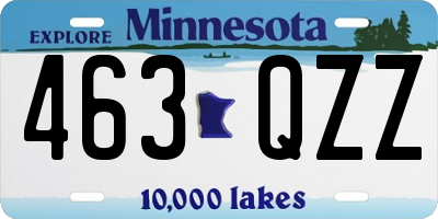 MN license plate 463QZZ