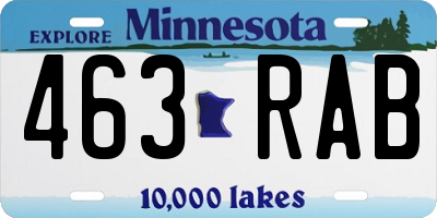 MN license plate 463RAB
