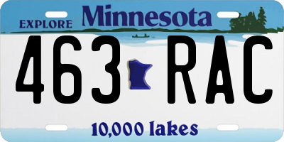 MN license plate 463RAC