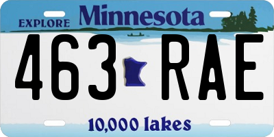 MN license plate 463RAE
