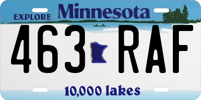 MN license plate 463RAF
