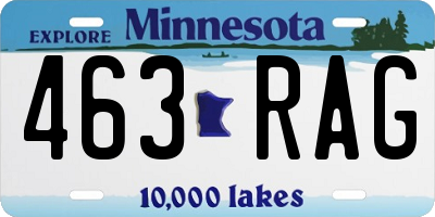 MN license plate 463RAG