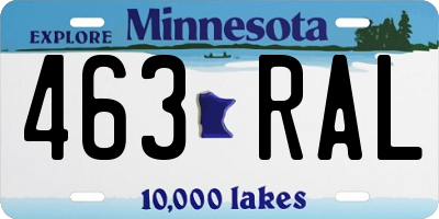MN license plate 463RAL