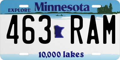 MN license plate 463RAM