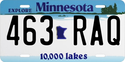 MN license plate 463RAQ
