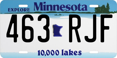 MN license plate 463RJF