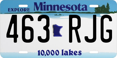 MN license plate 463RJG