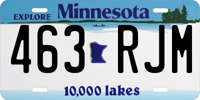 MN license plate 463RJM