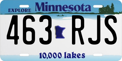MN license plate 463RJS