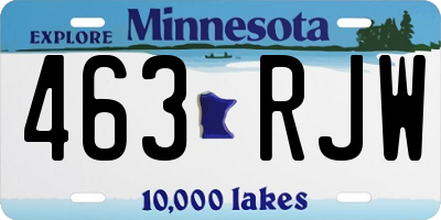 MN license plate 463RJW