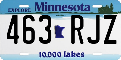 MN license plate 463RJZ