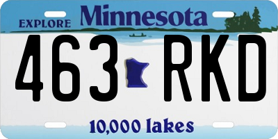 MN license plate 463RKD