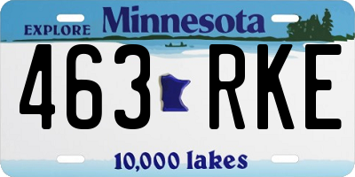 MN license plate 463RKE