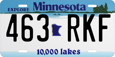 MN license plate 463RKF