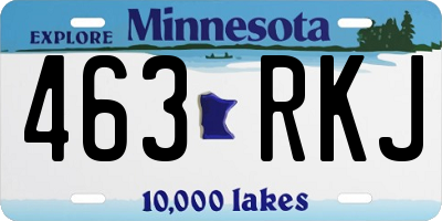 MN license plate 463RKJ