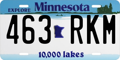 MN license plate 463RKM