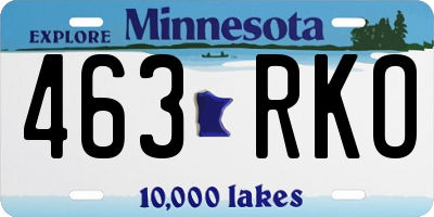 MN license plate 463RKO