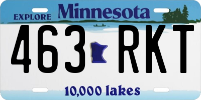 MN license plate 463RKT