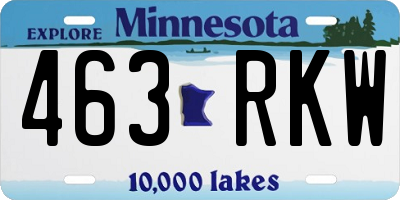 MN license plate 463RKW