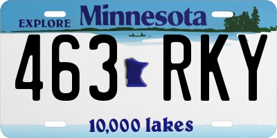 MN license plate 463RKY