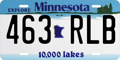 MN license plate 463RLB