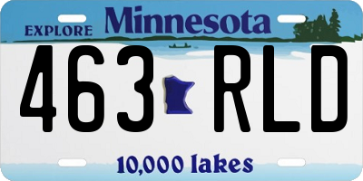 MN license plate 463RLD