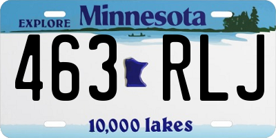 MN license plate 463RLJ