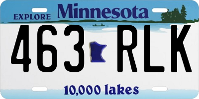 MN license plate 463RLK