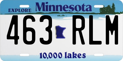 MN license plate 463RLM