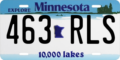MN license plate 463RLS