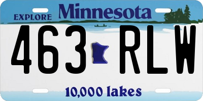 MN license plate 463RLW