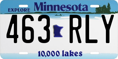 MN license plate 463RLY