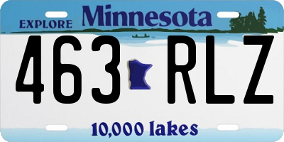 MN license plate 463RLZ