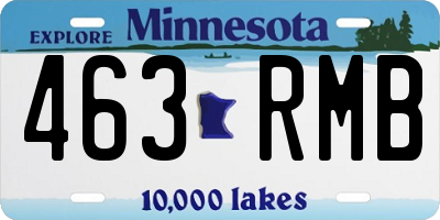 MN license plate 463RMB