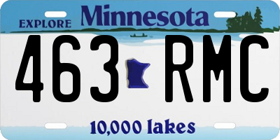 MN license plate 463RMC