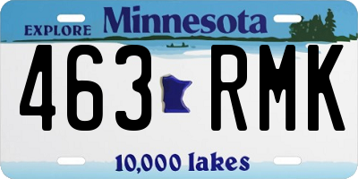 MN license plate 463RMK