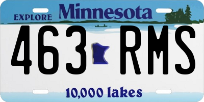 MN license plate 463RMS