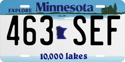 MN license plate 463SEF