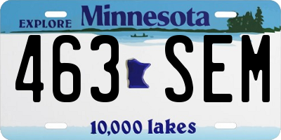 MN license plate 463SEM