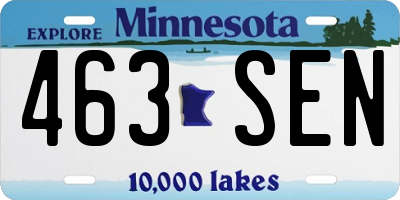 MN license plate 463SEN
