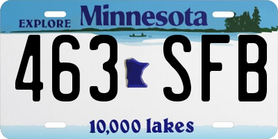 MN license plate 463SFB