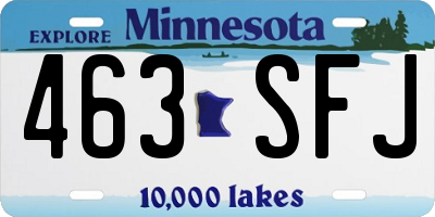 MN license plate 463SFJ