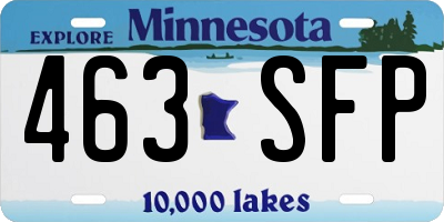 MN license plate 463SFP
