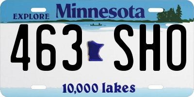 MN license plate 463SHO