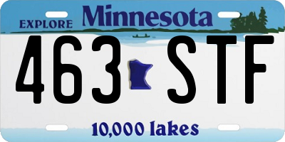 MN license plate 463STF