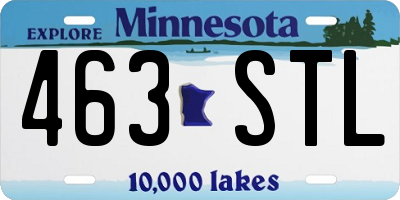 MN license plate 463STL